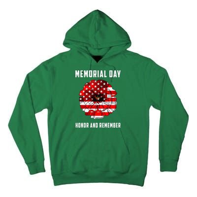 Veterans Day Red Poppy Flower Usa Memorial Day Tall Hoodie
