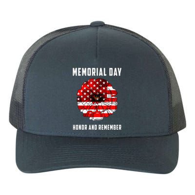 Veterans Day Red Poppy Flower Usa Memorial Day Yupoong Adult 5-Panel Trucker Hat