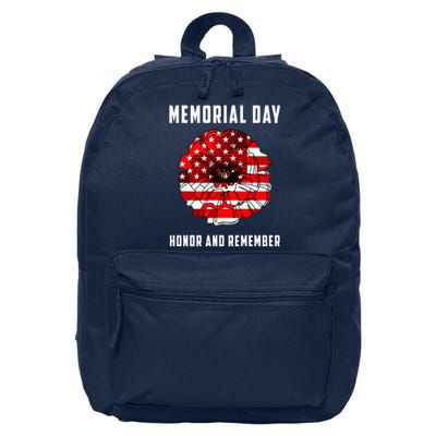 Veterans Day Red Poppy Flower Usa Memorial Day 16 in Basic Backpack