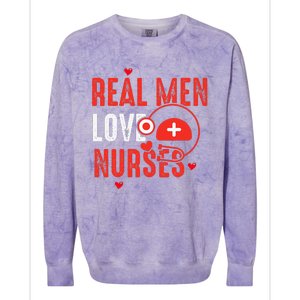 Valentines Day Real Love Nurses Colorblast Crewneck Sweatshirt