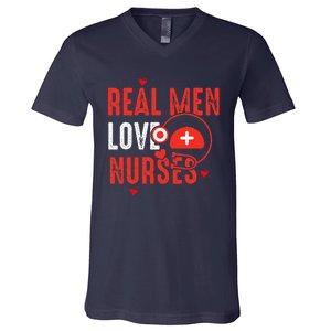 Valentines Day Real Love Nurses V-Neck T-Shirt