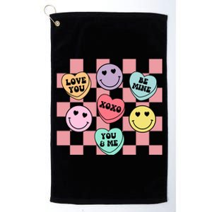 Valentines Day Retro Groovy Conversation Heart Candy Platinum Collection Golf Towel