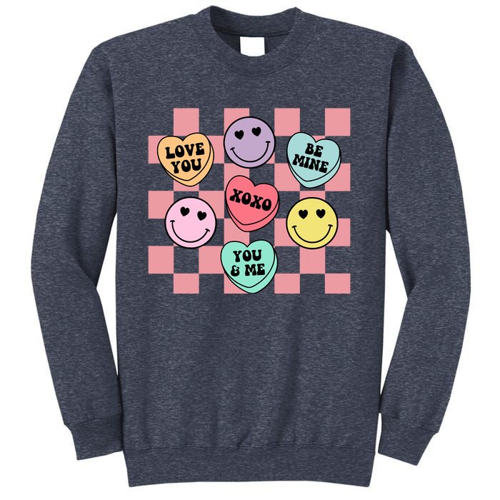 Valentines Day Retro Groovy Conversation Heart Candy Sweatshirt