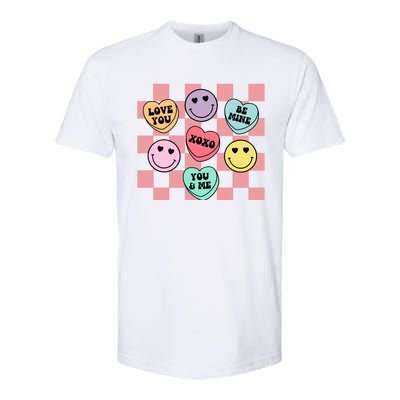 Valentines Day Retro Groovy Conversation Heart Candy Softstyle® CVC T-Shirt