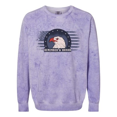 Veterans Day Remember And Honor Gift Colorblast Crewneck Sweatshirt