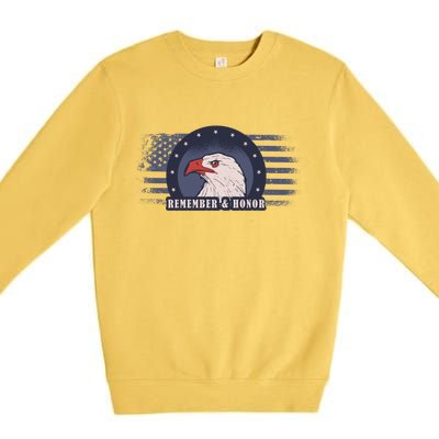 Veterans Day Remember And Honor Gift Premium Crewneck Sweatshirt