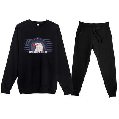 Veterans Day Remember And Honor Gift Premium Crewneck Sweatsuit Set