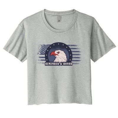 Veterans Day Remember And Honor Gift Women's Crop Top Tee