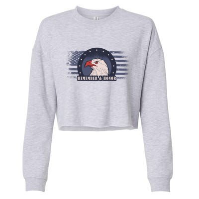 Veterans Day Remember And Honor Gift Cropped Pullover Crew