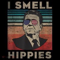 Vintage Distressed, Retro Reagan President I Smell Hippies Performance Shirt