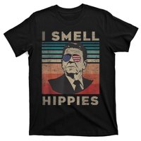 Vintage Distressed, Retro Reagan President I Smell Hippies T-Shirt