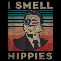 Vintage Distressed, Retro Reagan President I Smell Hippies T-Shirt