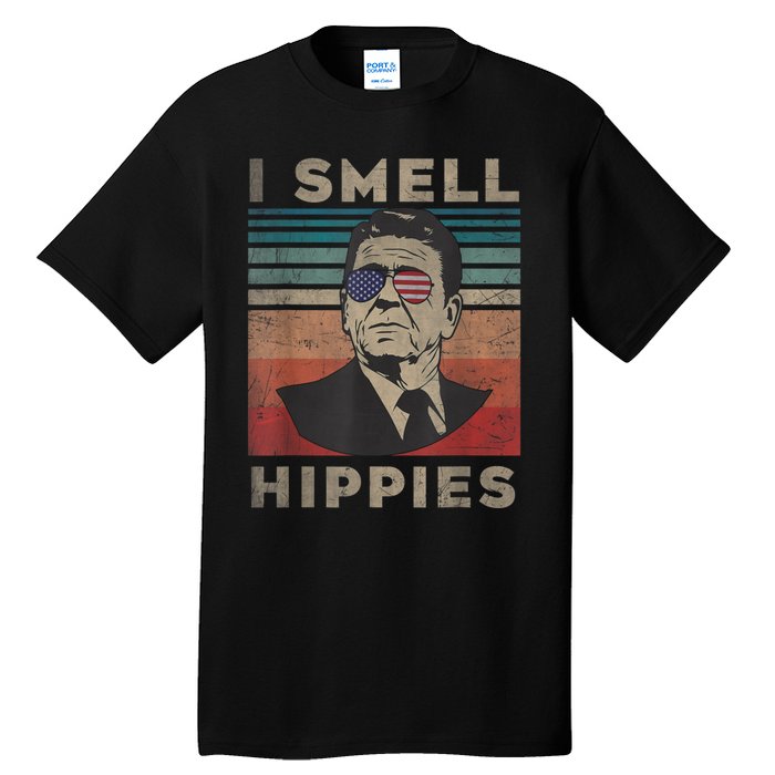 Vintage Distressed, Retro Reagan President I Smell Hippies Tall T-Shirt