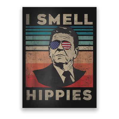 Vintage Distressed, Retro Reagan President I Smell Hippies Poster