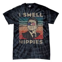 Vintage Distressed, Retro Reagan President I Smell Hippies Tie-Dye T-Shirt