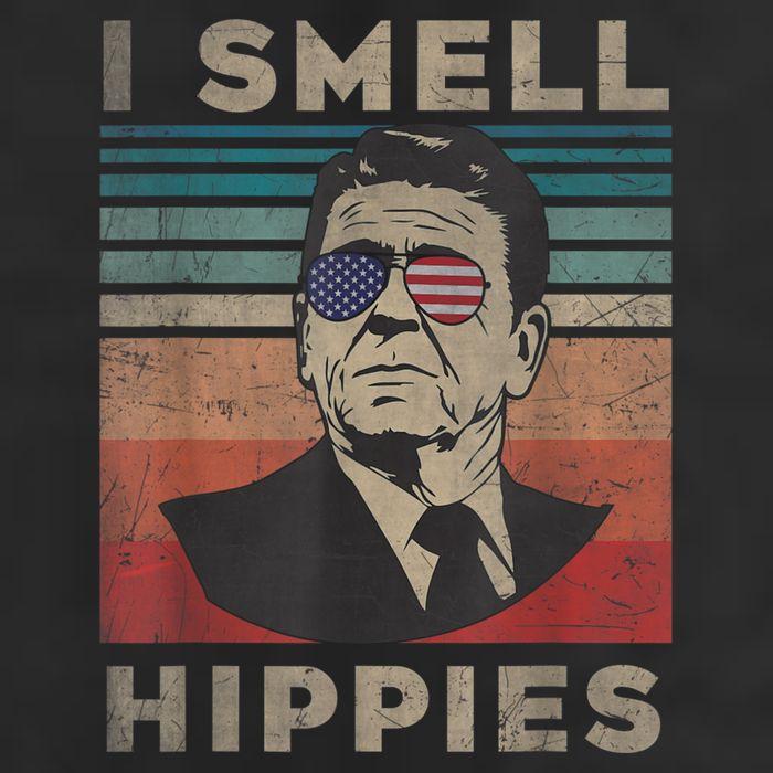 Vintage Distressed, Retro Reagan President I Smell Hippies Hat