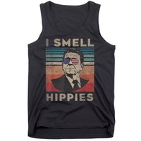 Vintage Distressed, Retro Reagan President I Smell Hippies Tank Top