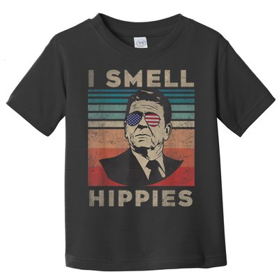 Vintage Distressed, Retro Reagan President I Smell Hippies Toddler T-Shirt