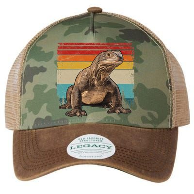 Vintage Distressed Retro Style Cool Komodo Dragon Legacy Tie Dye Trucker Hat