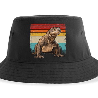 Vintage Distressed Retro Style Cool Komodo Dragon Sustainable Bucket Hat