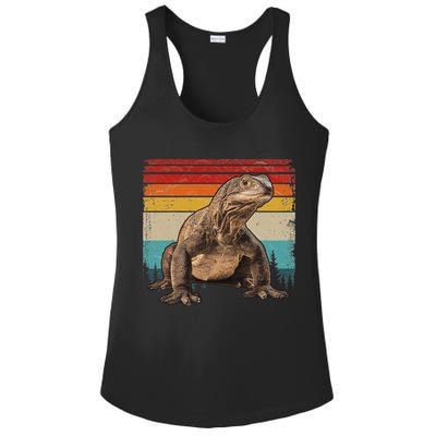 Vintage Distressed Retro Style Cool Komodo Dragon Ladies PosiCharge Competitor Racerback Tank
