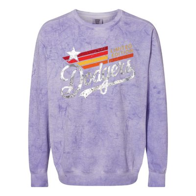 Vintage Dodgers Retro Colorblast Crewneck Sweatshirt