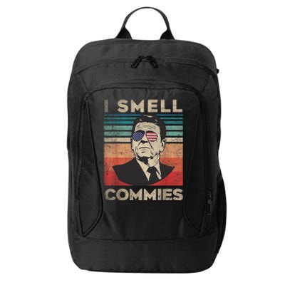 Vintage Distressed Retro Reagan President I Smell Commies City Backpack