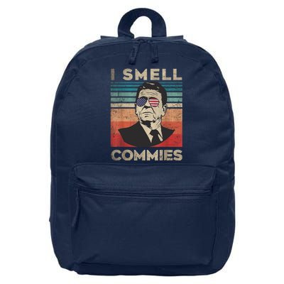 Vintage Distressed Retro Reagan President I Smell Commies 16 in Basic Backpack