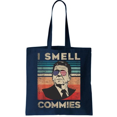 Vintage Distressed Retro Reagan President I Smell Commies Tote Bag