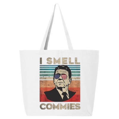 Vintage Distressed Retro Reagan President I Smell Commies 25L Jumbo Tote