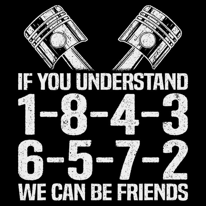 V8 Drag Racing & Funny Mechanic Gifts If You Understand 1 8 4 3 6 5 7 2 We Can Be Friends T-Shirt