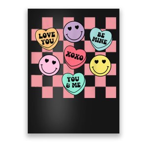 Valentines Day Retro Groovy Conversation Heart Candy Poster