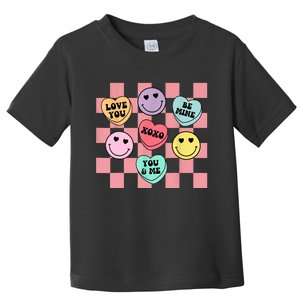 Valentines Day Retro Groovy Conversation Heart Candy Toddler T-Shirt