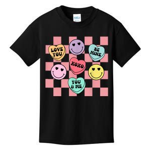 Valentines Day Retro Groovy Conversation Heart Candy Kids T-Shirt