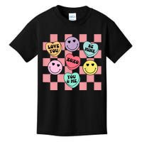 Valentines Day Retro Groovy Conversation Heart Candy Kids T-Shirt