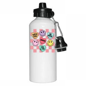 Valentines Day Retro Groovy Conversation Heart Candy Aluminum Water Bottle 