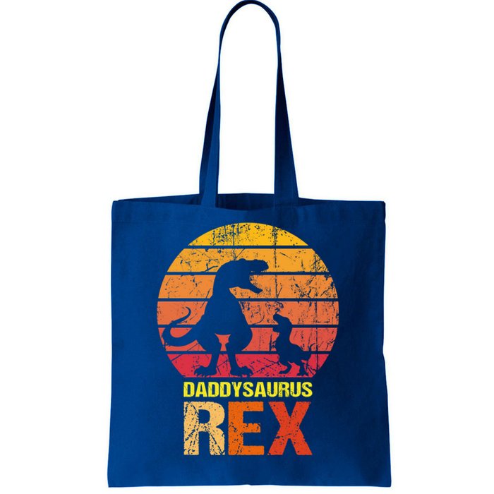 Vintage Daddysaurus Rex Proud Dad Fathers Day Gift Tote Bag