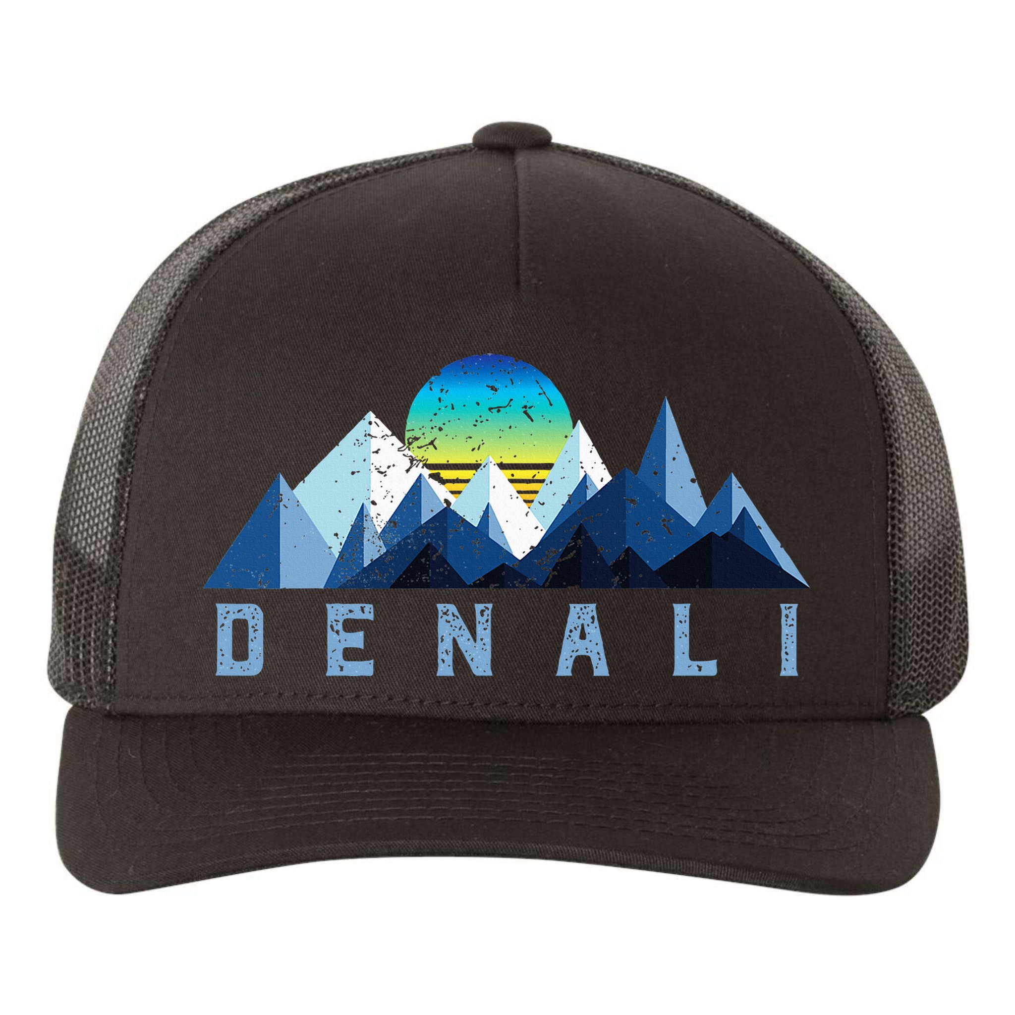 Vintage Denali Retro National Park Geometric Yupoong Adult 5-Panel Trucker Hat