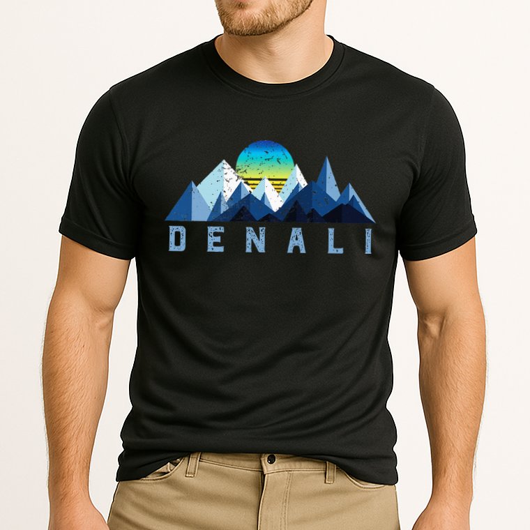 Vintage Denali Retro National Park Geometric Performance Shirt