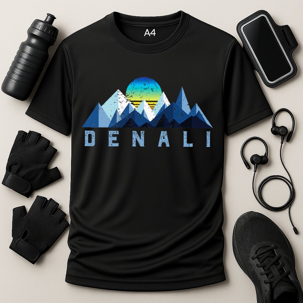 Vintage Denali Retro National Park Geometric Performance Shirt
