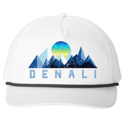 Vintage Denali Retro National Park Geometric Snapback Five-Panel Rope Hat