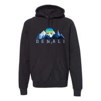 Vintage Denali Retro National Park Geometric Premium Hoodie