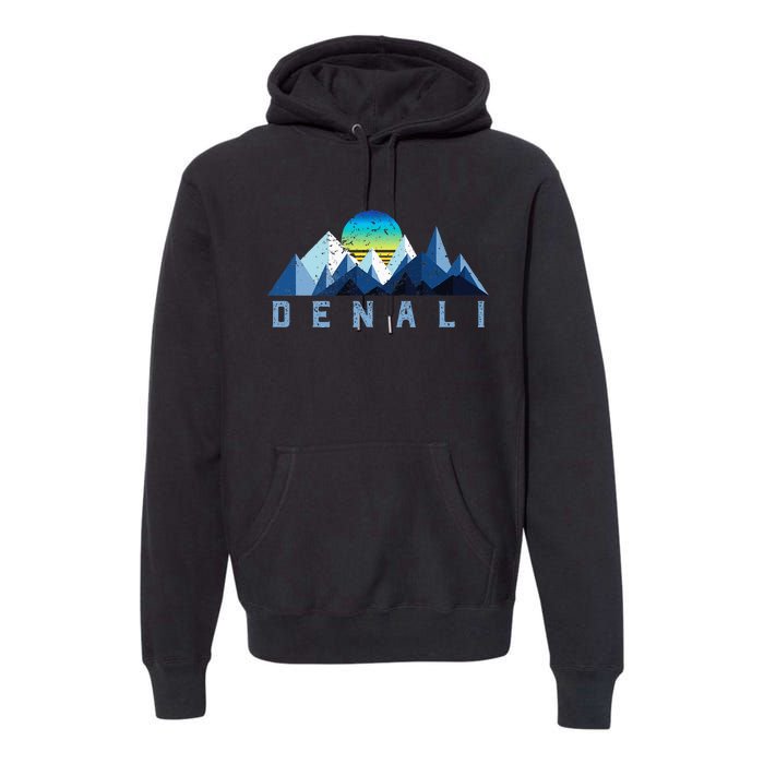 Vintage Denali Retro National Park Geometric Premium Hoodie