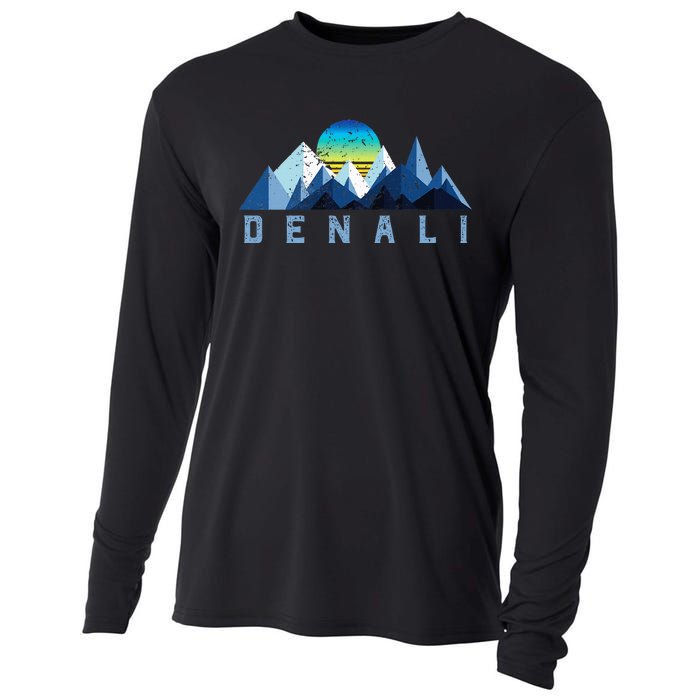 Vintage Denali Retro National Park Geometric Cooling Performance Long Sleeve Crew