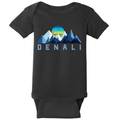 Vintage Denali Retro National Park Geometric Baby Bodysuit