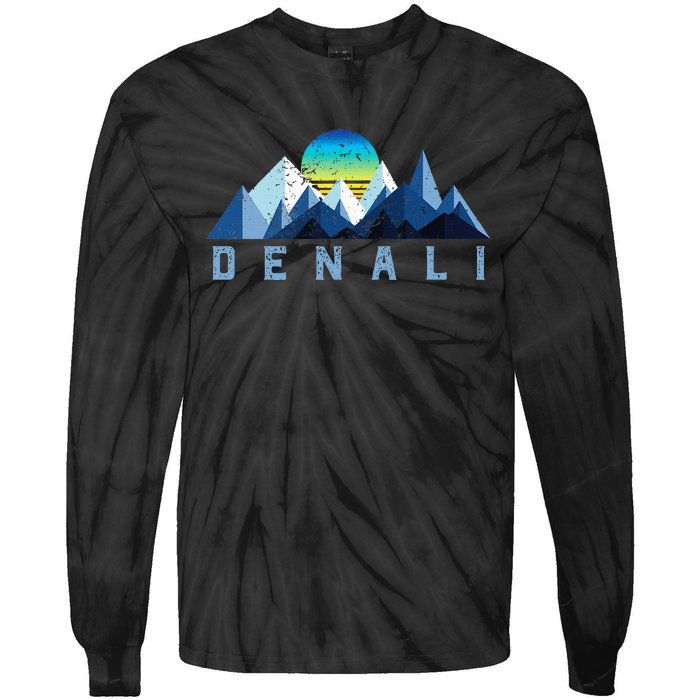 Vintage Denali Retro National Park Geometric Tie-Dye Long Sleeve Shirt