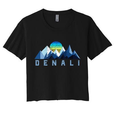 Vintage Denali Retro National Park Geometric Crop Top