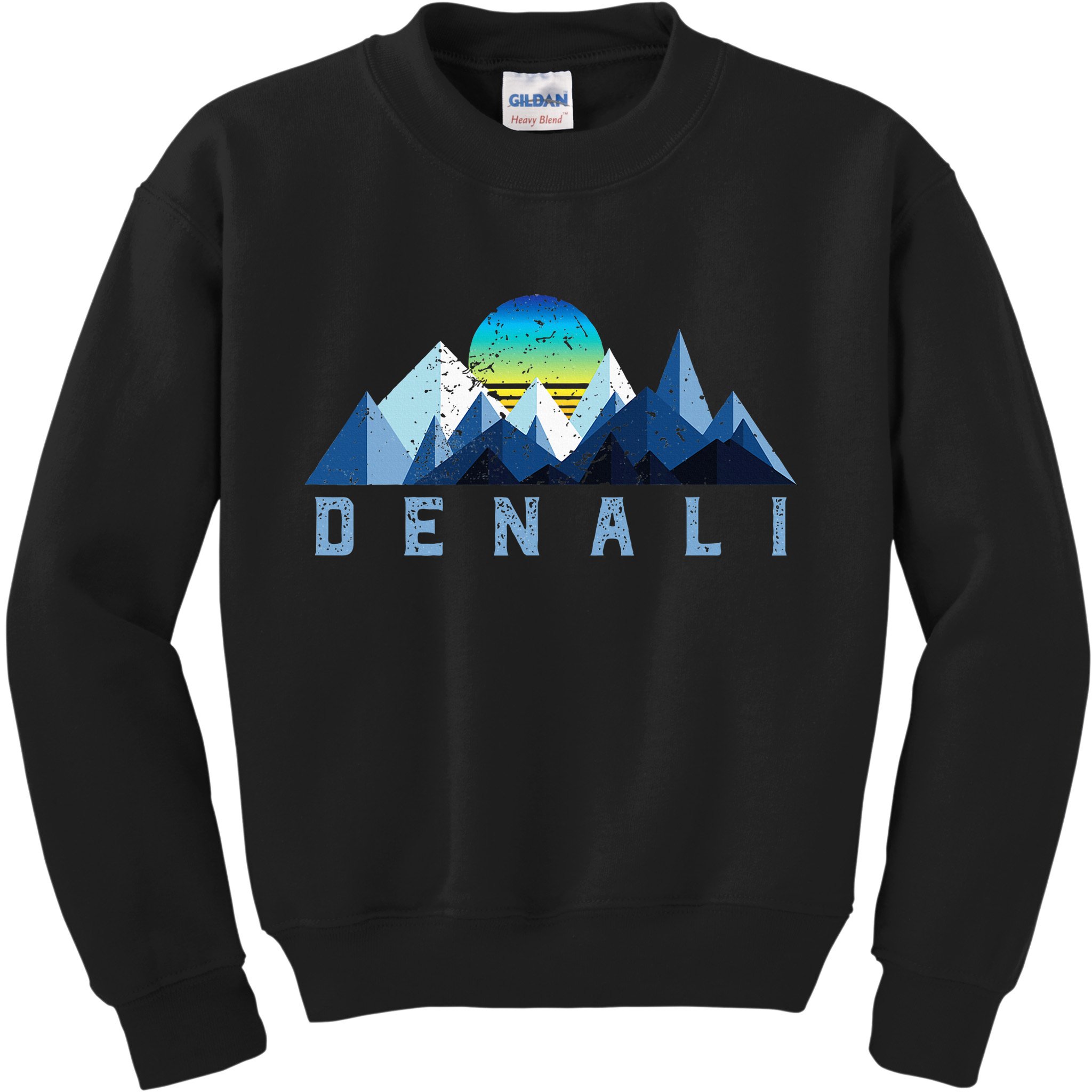 Vintage Denali Retro National Park Geometric Kids Sweatshirt