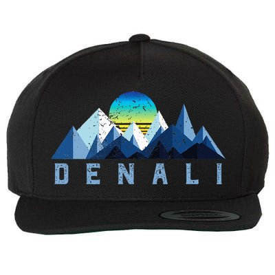 Vintage Denali Retro National Park Geometric Wool Snapback Cap