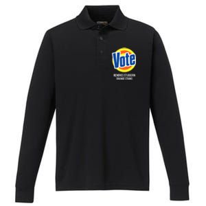 Vote Detergent Removes Stubborn Orange Stains Performance Long Sleeve Polo